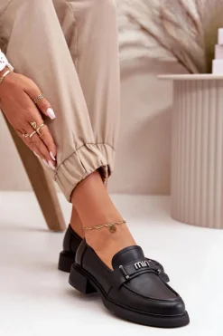 Buty damskie Vinceza Loafersy Damskie|Mokasyny Damskie Skórzane*Eleganckie Mokasyny Damskie Z Naturalnej Skóry Czarne Vinceza 91114