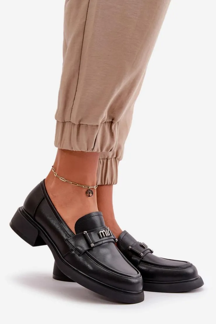 Buty damskie Vinceza Loafersy Damskie|Mokasyny Damskie Skórzane*Eleganckie Mokasyny Damskie Z Naturalnej Skóry Czarne Vinceza 91114