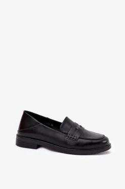 Buty damskie Vinceza Loafersy Damskie|Mokasyny Płaskie*Eleganckie Mokasyny Damskie Z Naturalnej Skóry Vinceza 18100 Czarne