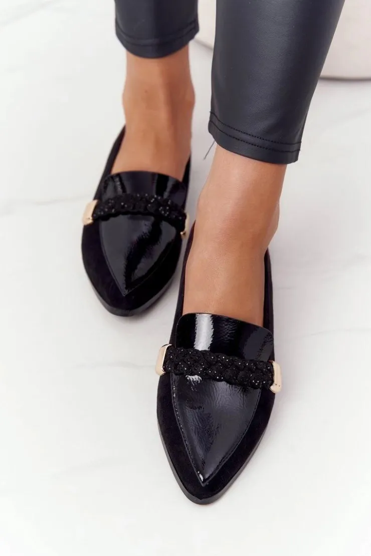 Damskie buty S.Barski Mokasyny Damskie Lakierowane|Mokasyny Damskie Zamszowe*Eleganckie Mokasyny S.Barski Premium Zamszowe Czarne