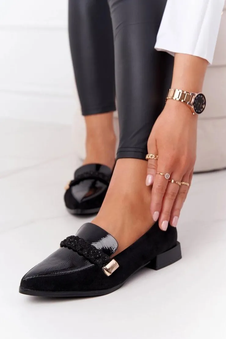 Damskie buty S.Barski Mokasyny Damskie Lakierowane|Mokasyny Damskie Zamszowe*Eleganckie Mokasyny S.Barski Premium Zamszowe Czarne