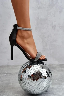 Damskie Boto Eleganckie Sandałki Na Szpilce Czarne Patricio