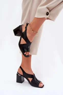 Damskie Buty damskie Vinceza Eleganckie Sandały Damskie Na Słupku Vinceza 62238 Czarne