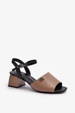 Damskie Buty damskie Vinceza Eleganckie Sandały Damskie Z Eko Skóry Na Klocku Beżowe Vattima