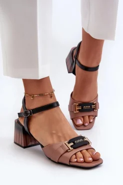 Damskie Buty damskie Vinceza Eleganckie Sandały Damskie Na Obcasie Klocku Różowe Natissa