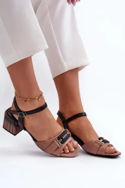 Damskie Buty damskie Vinceza Eleganckie Sandały Damskie Na Obcasie Klocku Różowe Natissa