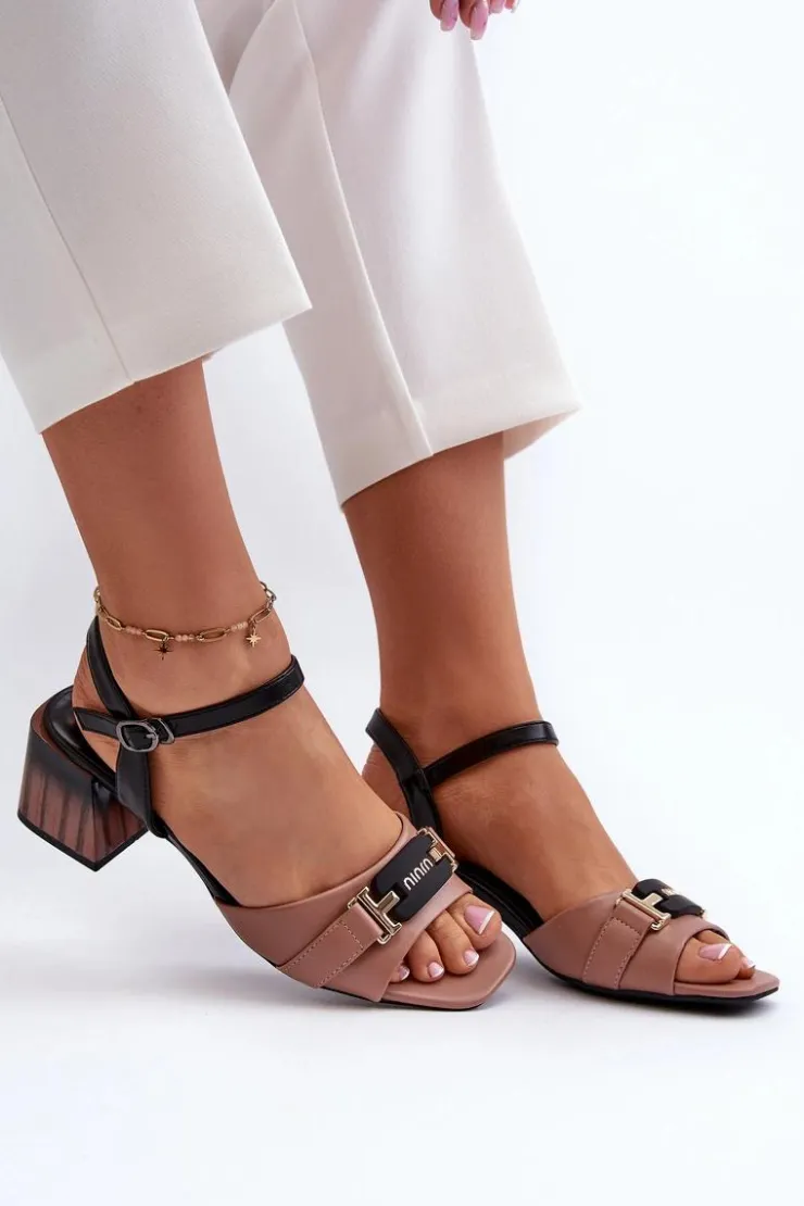 Damskie Buty damskie Vinceza Eleganckie Sandały Damskie Na Obcasie Klocku Różowe Natissa