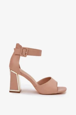 Evento Sandały Na Słupku|Sandały Na Obcasie*Eleganckie Sandały Damskie Na Słupku Nude Rosazara