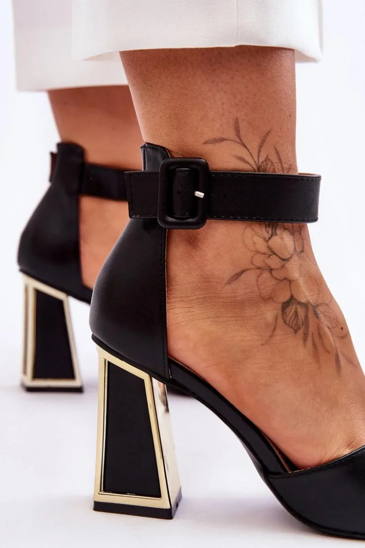 Sale Boto Eleganckie Sandały Na Obcasie Czarne Sorel