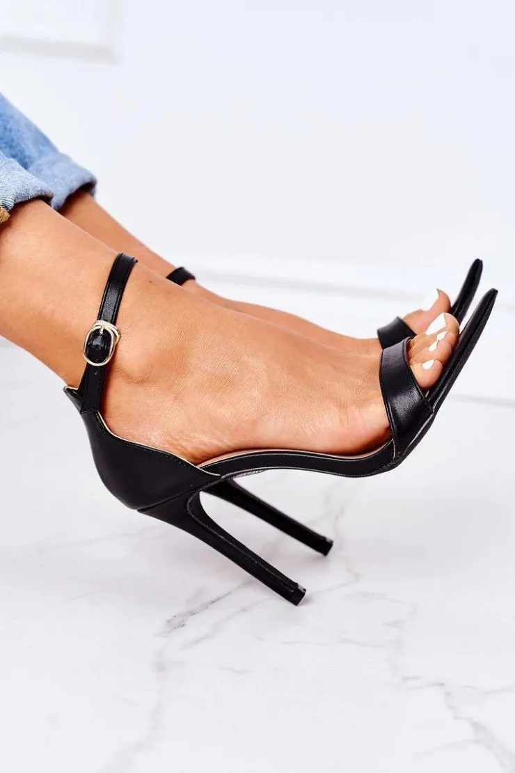 Online Boto Eleganckie Sandały Na Szpilce Lu Boo Czarne