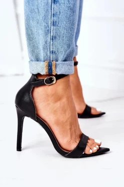 Online Boto Eleganckie Sandały Na Szpilce Lu Boo Czarne