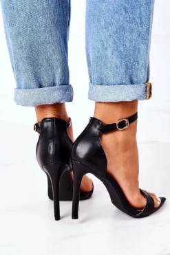 Online Boto Eleganckie Sandały Na Szpilce Lu Boo Czarne