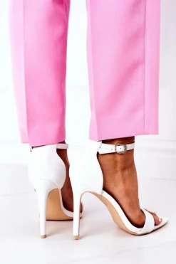 Boto Sandały Na Obcasie*Eleganckie Sandały Na Szpilce Lu Boo Białe