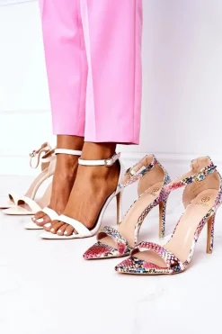 Boto Sandały Na Obcasie*Eleganckie Sandały Na Szpilce Lu Boo Białe