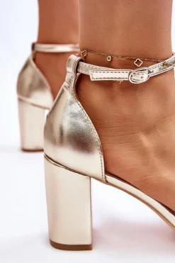 Boto Sandały Na Obcasie*Eleganckie Sandały Z Cyrkoniami Na Obcasie Złote Laurene