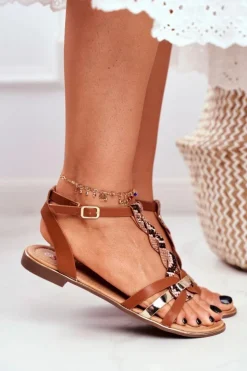 Clearance Boto Eleganckie Sandały Z Wężowym Wzorem Brązowe Brooke