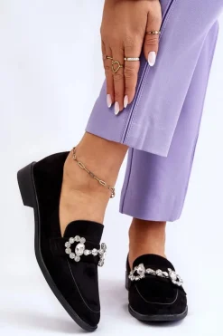 Boto Mokasyny Damskie Zamszowe*Eleganckie Zamszowe Mokasyny Czarne Aliya