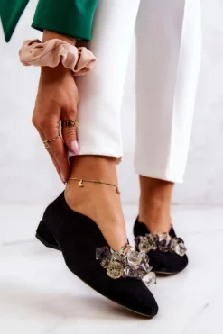 Boto Półbuty Skórzane*Eleganckie Zamszowe Półbuty Z Ozdobą Czarne McQueen