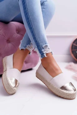 Damskie Boto Espadryle Damskie Beżowe Platforma Ringer