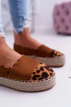 Damskie Boto Espadryle Damskie Camel Platforma Ringer