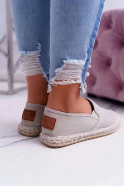 Sale Cross Jeans Espadryle Damskie Szare DD2R4104