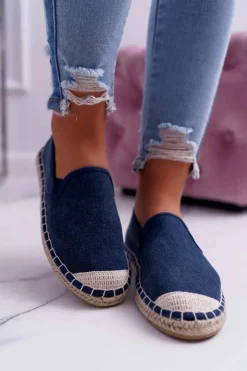 Clearance Cross Jeans Espadryle Damskie Granatowe DD2R4108