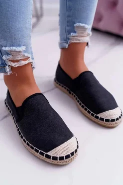 Damskie Cross Jeans Espadryle Damskie Czarne DD2R4106