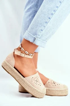 Boto Czarne Espadryle*Espadryle Damskie Na Platformie Lniane Beżowe Palermo