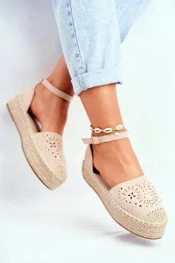 Boto Czarne Espadryle*Espadryle Damskie Na Platformie Lniane Beżowe Palermo