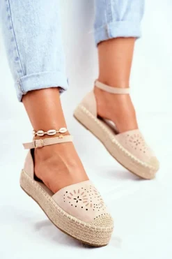 Boto Czarne Espadryle*Espadryle Damskie Na Platformie Lniane Beżowe Palermo