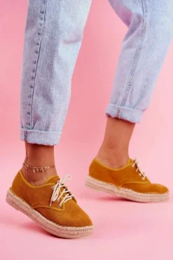 Boto Czarne Espadryle*Espadryle Damskie Na Platformie Lniane Żółte Sonya