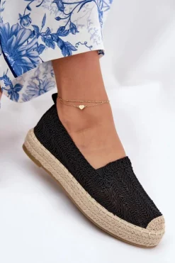 Buty damskie Vinceza Espadryle Na Platformie*Espadryle Damskie Na Platformie Vinceza 17392 Czarne Czarny