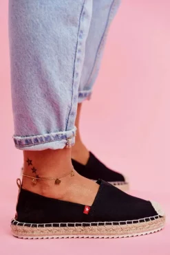 Online Big Star Shoes Espadryle Damskie Pleciona Podeszwa Czarne Big Star FF274A498