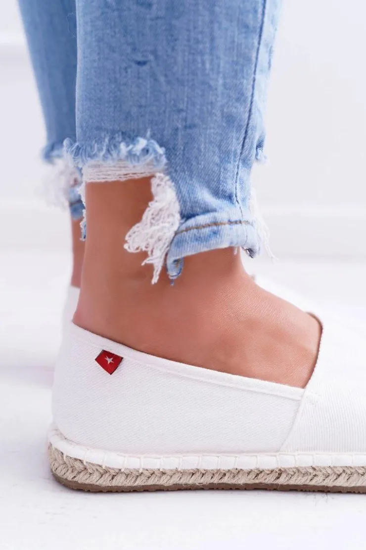 Sale Big Star Shoes Espadryle Damskie Pleciona Podeszwa Białe Big Star DD274A148