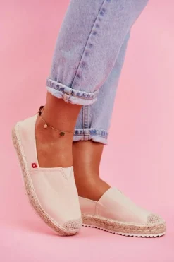 Damskie Big Star Shoes Espadryle Damskie Pleciona Podeszwa Beżowe Big Star FF274A500