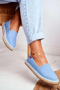 Damskie Big Star Shoes Espadryle Damskie Pleciona Podeszwa Niebieskie Big Star DD274A153