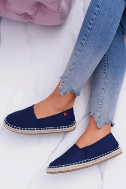 Big Star Shoes Trampki Damskie Slip-On*Espadryle Damskie Pleciona Podeszwa Granatowe Big Star DD274A151