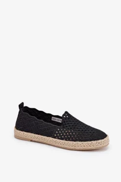 Buty damskie Vinceza Espadryle Na Platformie*Espadryle Damskie Z Plecionką Vinceza 13625 Czarne Czarny