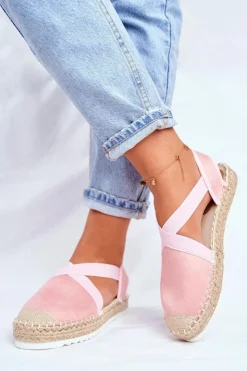 Damskie Boto Espadryle Damskie z wycięciem Różowe Motive