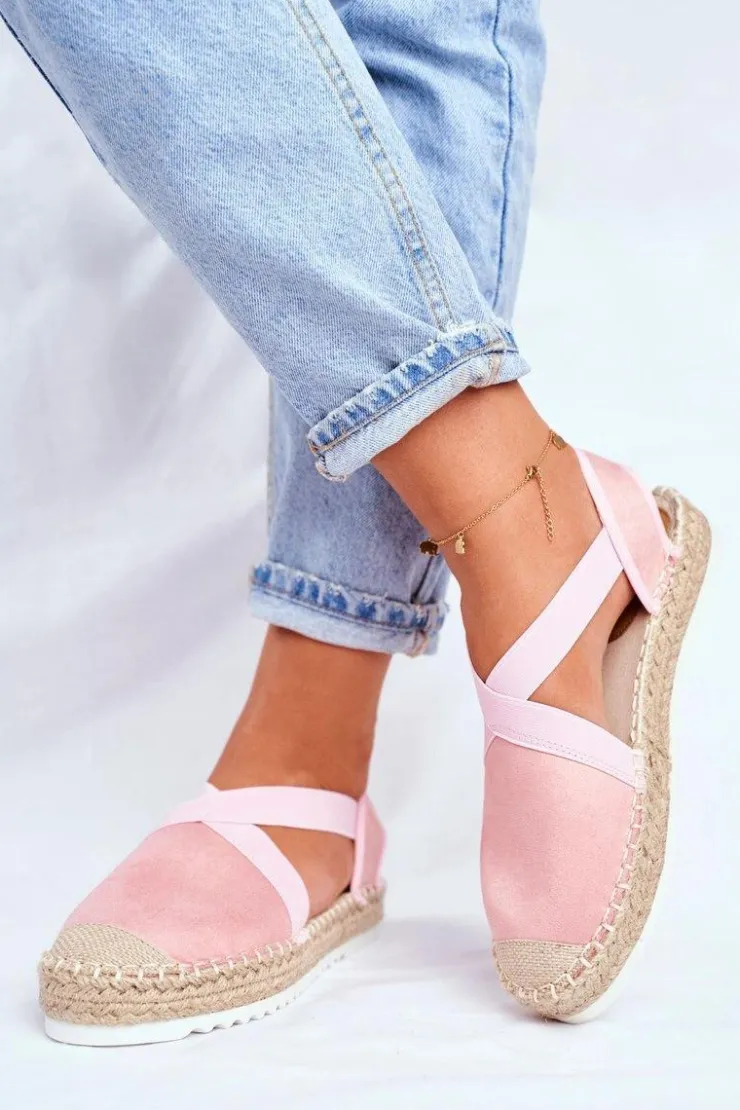 Damskie Boto Espadryle Damskie z wycięciem Różowe Motive