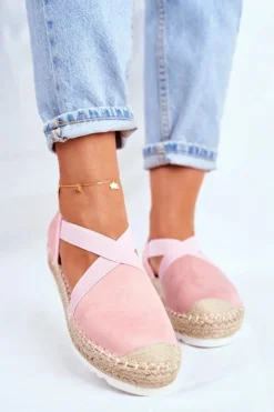 Damskie Boto Espadryle Damskie z wycięciem Różowe Motive