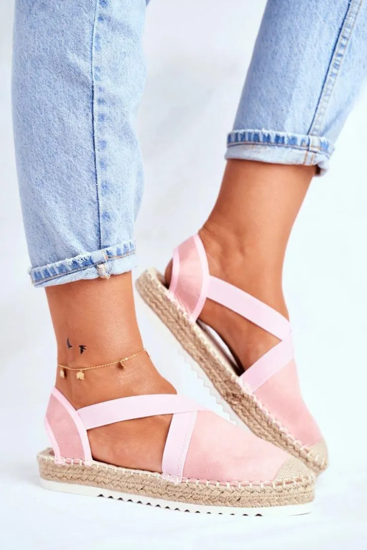 Damskie Boto Espadryle Damskie z wycięciem Różowe Motive