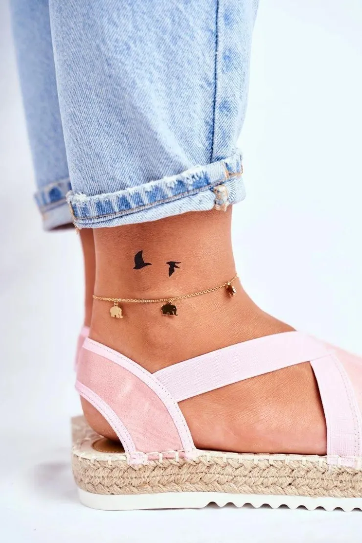 Damskie Boto Espadryle Damskie z wycięciem Różowe Motive