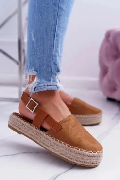 Boto Czarne Espadryle*Espadryle Damskie Zamszowe Na Platformie Camel Parteno