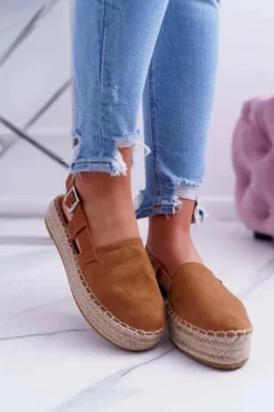 Boto Czarne Espadryle*Espadryle Damskie Zamszowe Na Platformie Camel Parteno