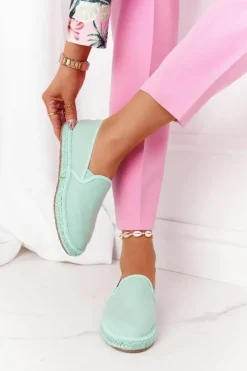 Damskie Big Star Shoes Espadryle Na Plecionej Podeszwie Big Star DD274A141 Zielone