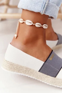 Damskie Big Star Shoes Espadryle Na Plecionej Podeszwie Big Star HH274480 Białe