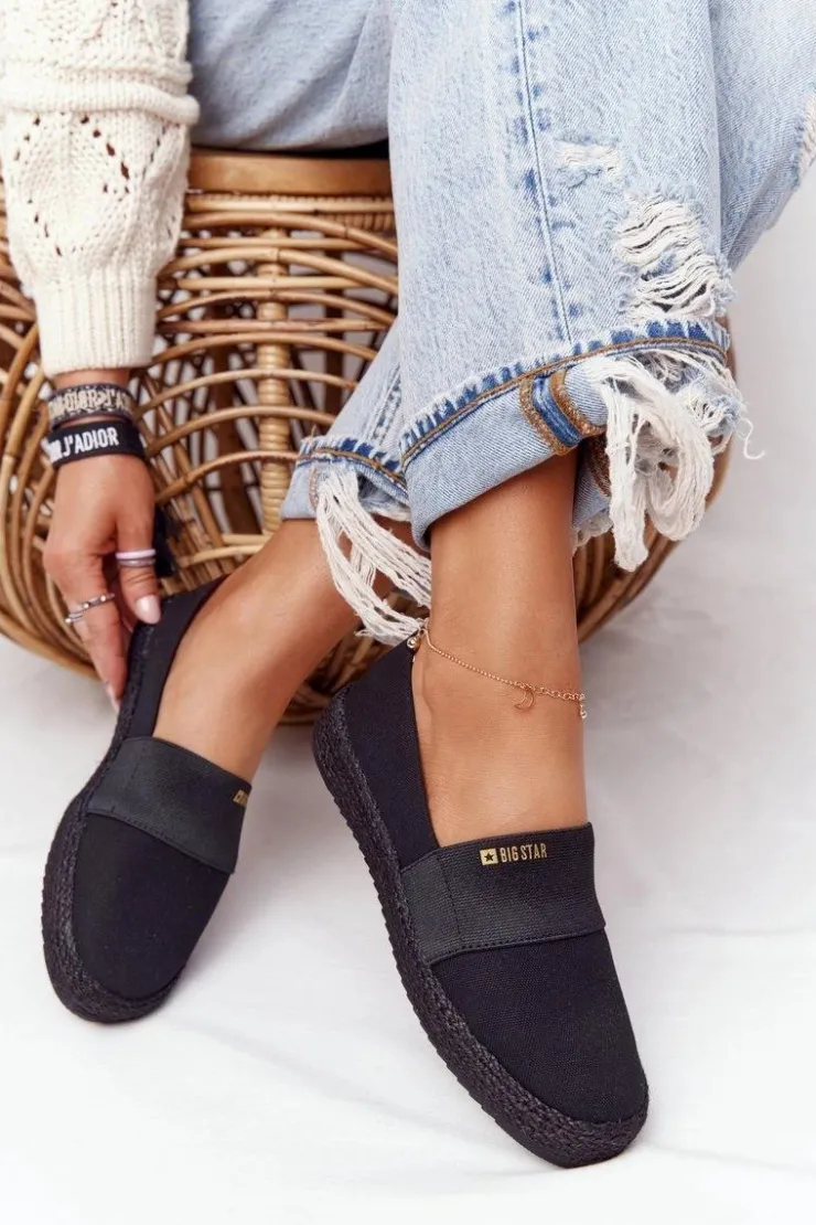 Discount Big Star Shoes Espadryle Na Plecionej Podeszwie Big Star HH274482 Czarne