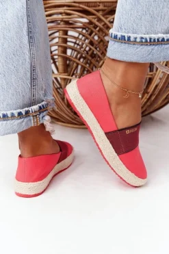 Big Star Shoes Trampki Damskie Slip-On*Espadryle Na Plecionej Podeszwie Big Star HH274478 Czerwone