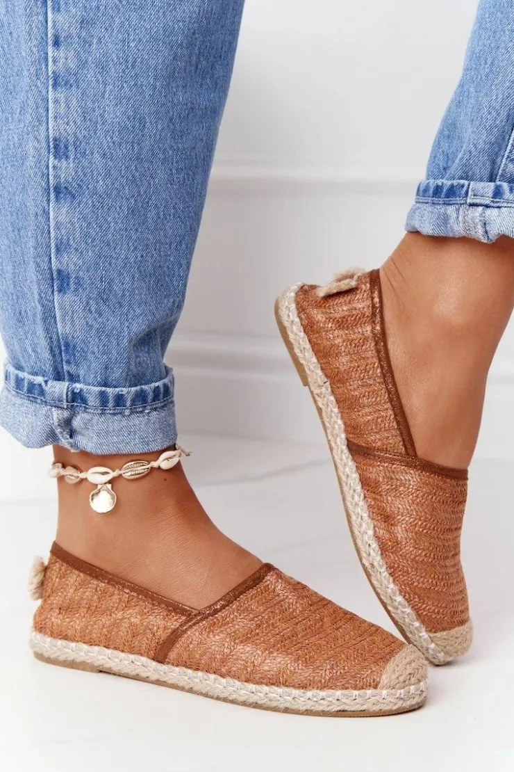 Damskie Boto Espadryle Na Słomkowej Podeszwie Lu Boo Brązowe